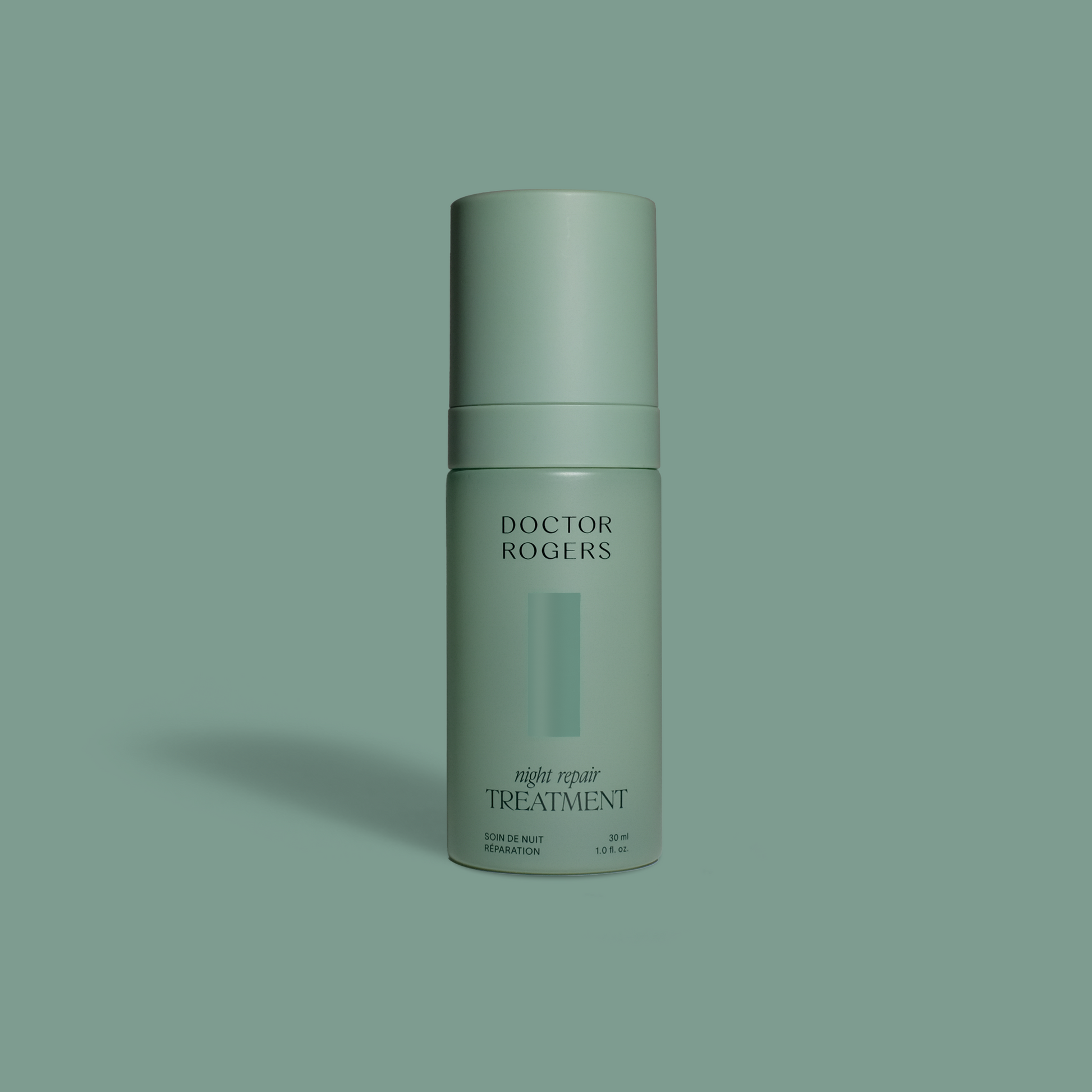 Dermatologist Dr. Heather Rogers’ high-performance, multi-award-winning serum is formulated with the retinoid alternative bakuchiol, glycolic acid, antioxidants, and skin-supportive ingredients to quickly reduce signs of aging without irritation.
Doctor Rogers Night Repair Treatment | The best retinol alternative for sensitive, mature skin made with bakuchiol to reduce wrinkles and daark spots displayed in a 30ml dark green eco-friendly, sustainable, recyclable packaging.