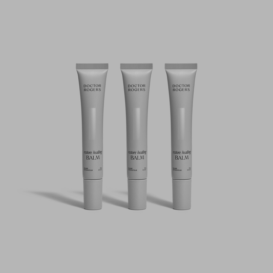 Doctor Rogers Restore Healing Balm Trio - 3 x 0.5oz gray recyclable tubes.