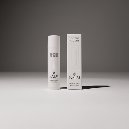 Best lip balm for men and women with dry lips next to the recyclable packaging the product ships in