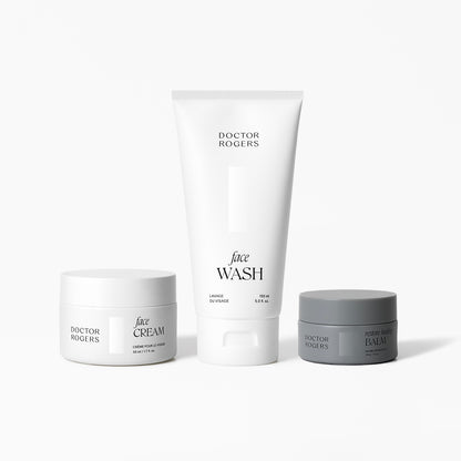 Doctor Rogers Clean Slugging Set with healing balm and face cream, biodegradable barrier repair routine