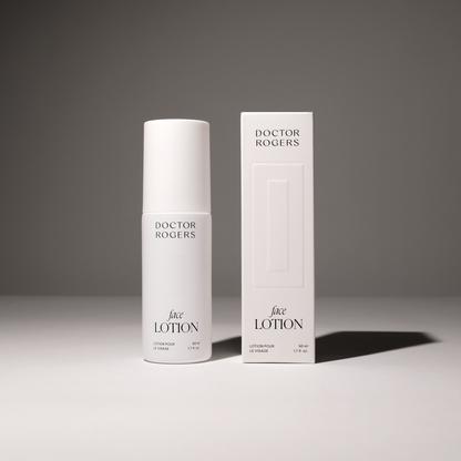 Video of women applying Doctor Rogers Restore Face Lotion on face and hands displaying white texture face lotion smudges made with niacinamide to hydrate men and women with sensitive and oily skin.
 